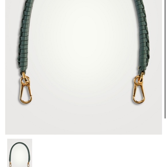 Loewe Handbags - Loewe Green Braided Bag Strap with Gold Clasps
